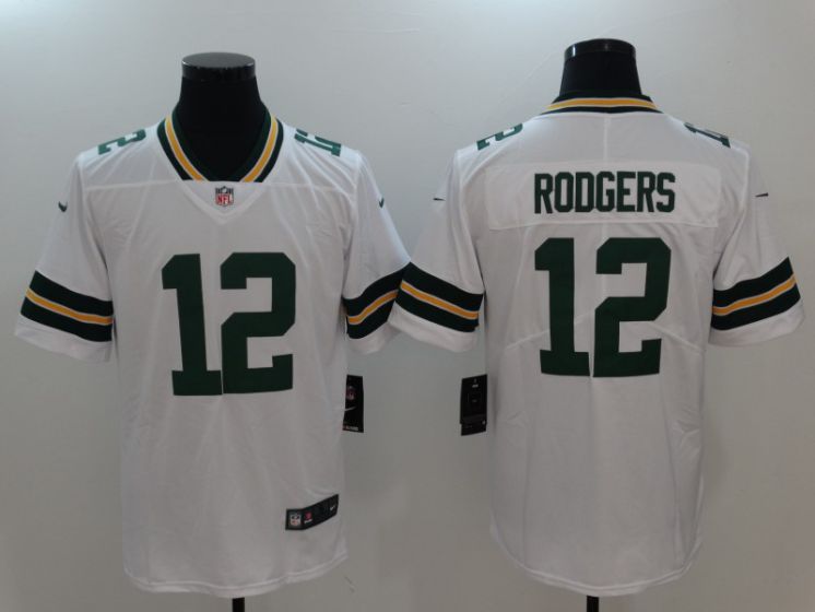 Men Green Bay Packers 12 Rodgers White Nike Vapor Untouchable Limited NFL Jerseys